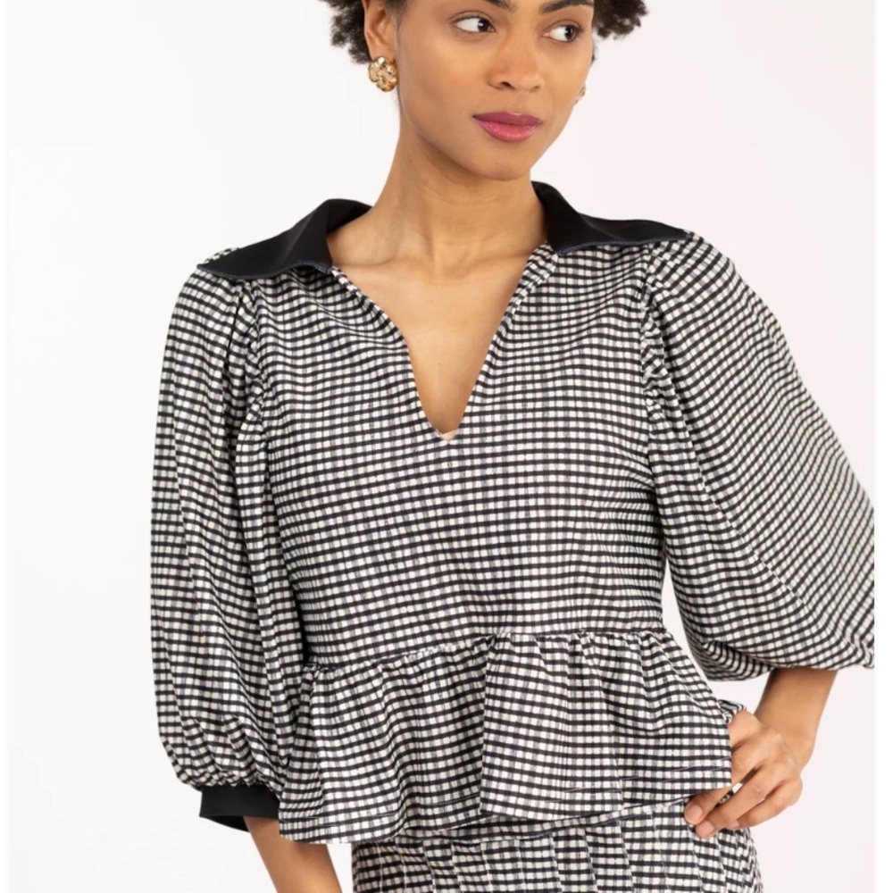 SMITH AND QUINN WREN TOP- FRENCH GINGHAM Size Large